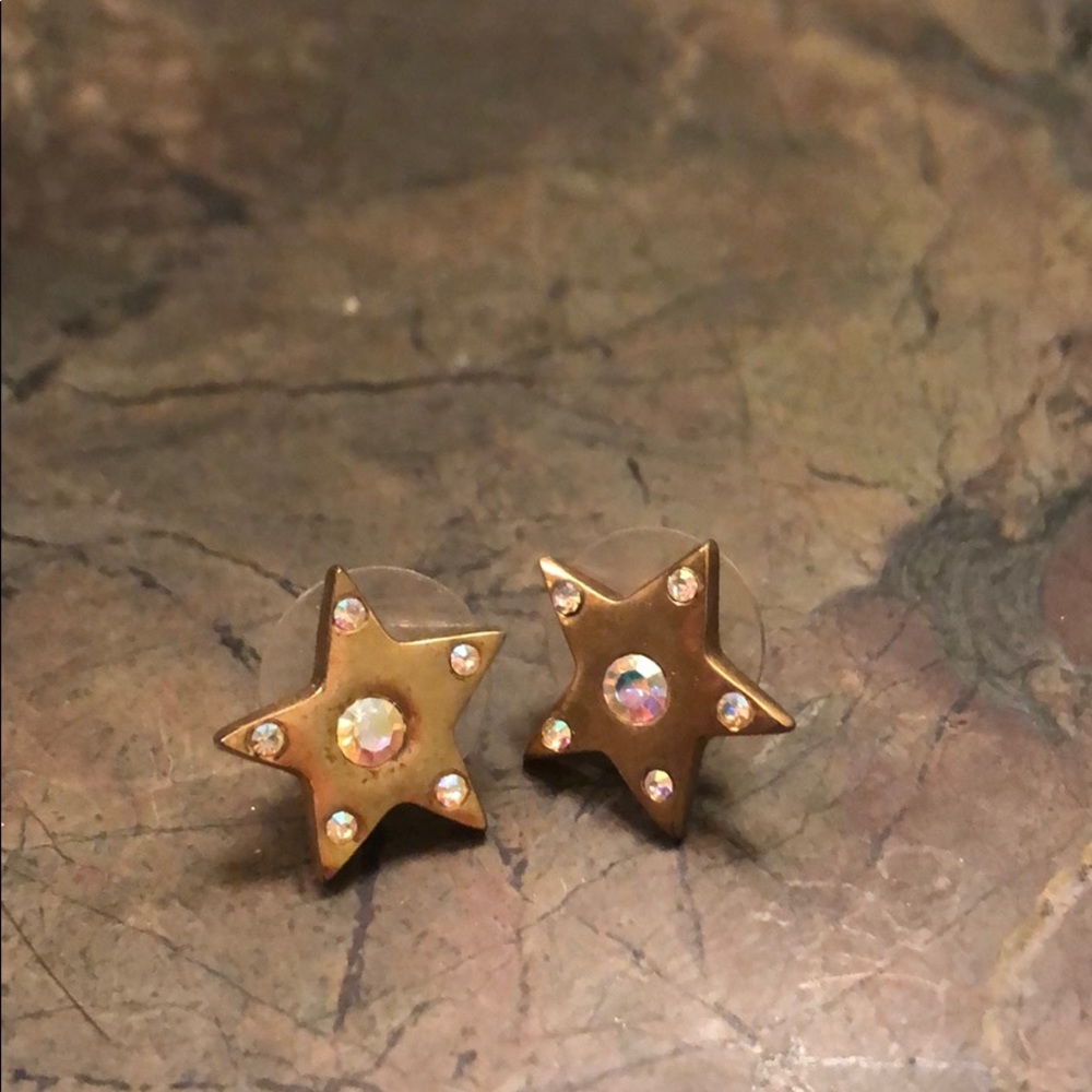 RARE Betsey Johnson rhinestone star post earrings